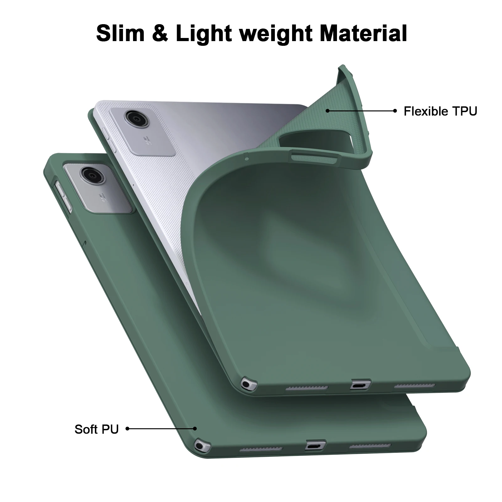 حافظة كمبيوتر لوحي ذكية لجهاز لينوفو تاب M11/B11 10.95 بوصة غطاء ناعم من البولي يوريثان ثلاثي الطي غطاء حماية لجهاز لينوفو تاب M11/B11 10.95 في Shell