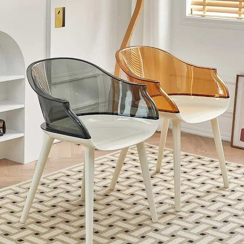 Nordic Transparent Symbian Ghost Back Chair Acrylic Dining Casual Creative Plastic Crystal Chair