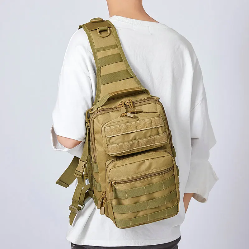 

Waterproof nylon wear-resistant tactical chest bag outdoor jungle camouflage multi-function crossbody large capacity backpack