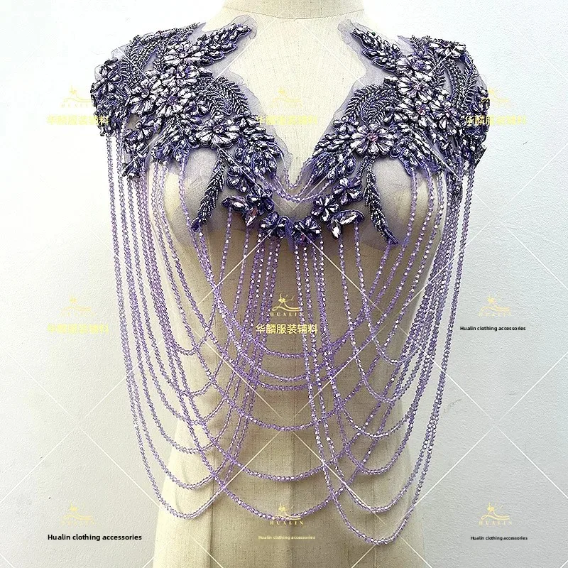 اليدوية الدانتيل شرابة حبة لاصق الزهور 28 ألوان فستان الزفاف ثوب مسائي تظهر زي الكتف اكسسوارات الديكور #1