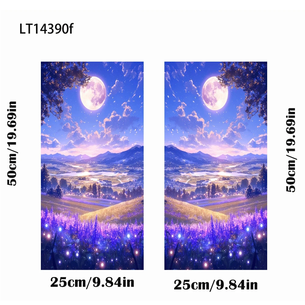 Car Pillar Stickers Starry Sky Couple Silhouette Landscape Door Decals Waterproof B Column Anti Scratch Vinyl Exterior Decor