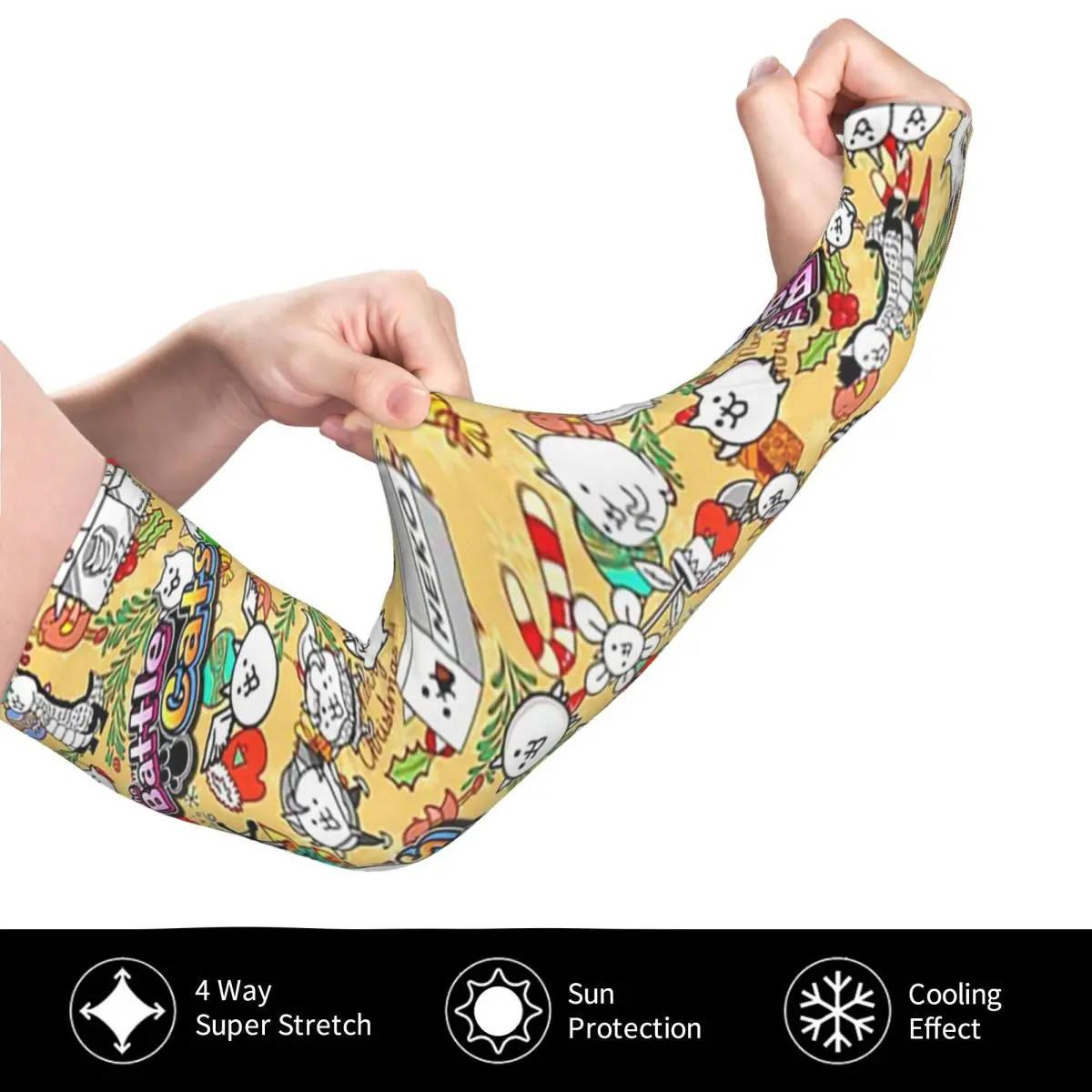 배틀 캣츠 야외 팔토시 자외선 차단 커버 여름 아이스 실크 사이클링 타투 슬리브