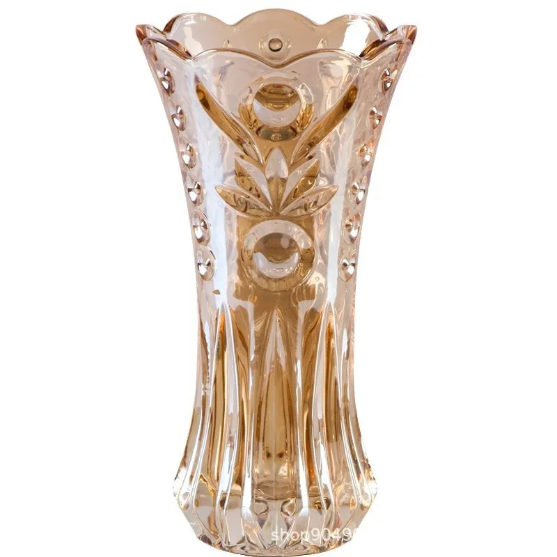

CX light luxury colored gold-plated glass small vase high-end sense vase