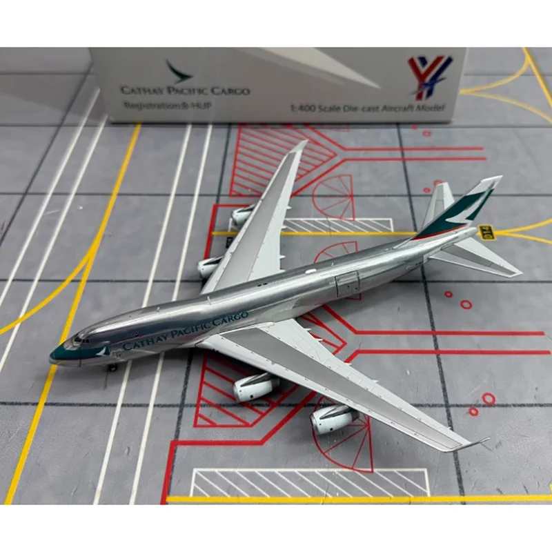 YY أجنحة دييكاست 1/400 مقياس B747-400F المعادن شحن نموذج الطائرات جمع الديكور العرض