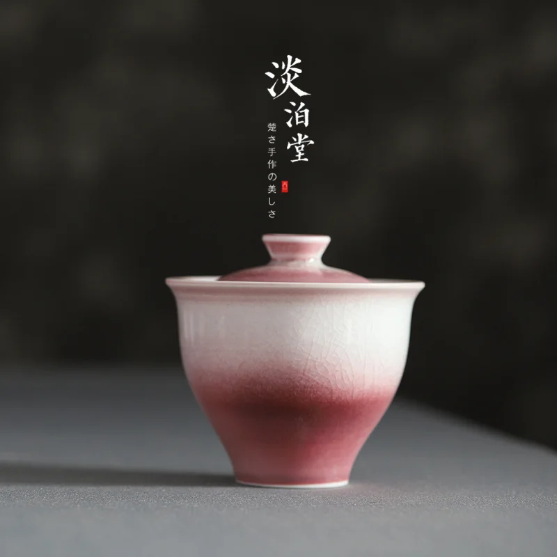 Jingdezhen Xihong Ceramic Tureen Hand Drawing Blank No Support Xixi HY Personal Playing Pot Peach Red