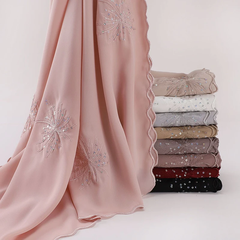 Châles musulmans scintillants en strass pour femmes, écharpe de printemps pour Ramadan, Hijab, bandeau Long et doux, Abaya