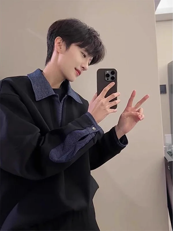 

Large Size 300 Pou Men's Long Sve Hoodie irt Spring Autumn High Sensation Cool T-irt Casual Loose Fit Cotton P...