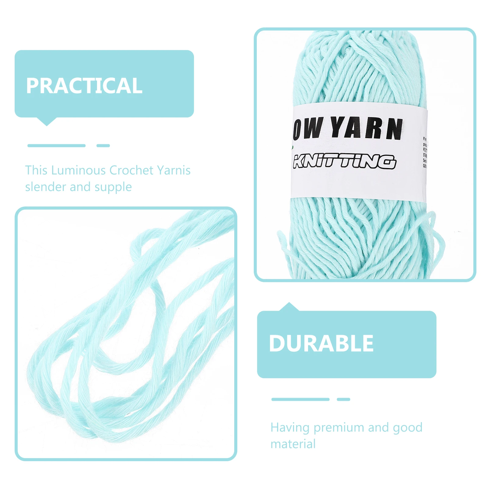

1pcs 1 Roll Glow In The Dark Diy Hand Knitted Luminous Polyester Knitting Yarn Soft Supple Braided Yarn For Crochet Crafts 120Cm