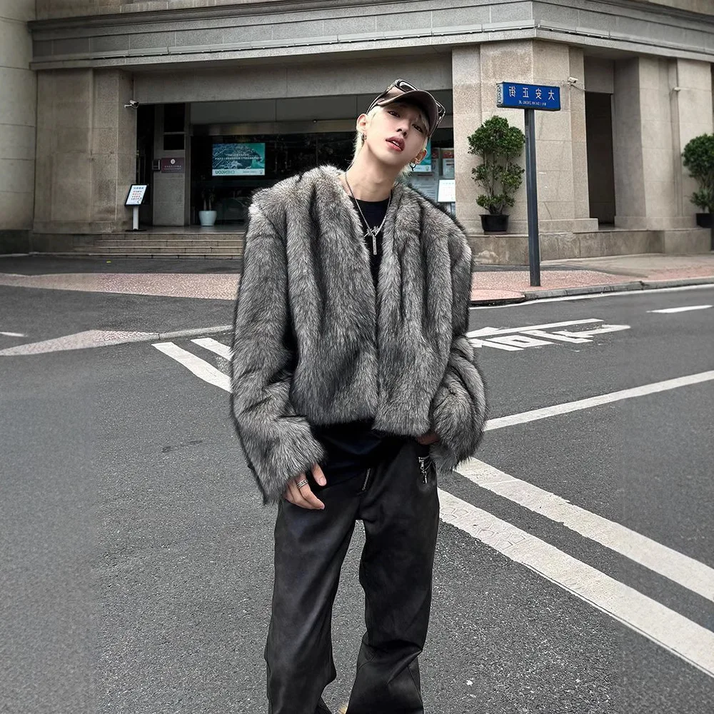 Pishuai Winter Autumn Winter Warm Thickened Fox Men's Short Fur Fashion Coat Trendy Clothing - view 3