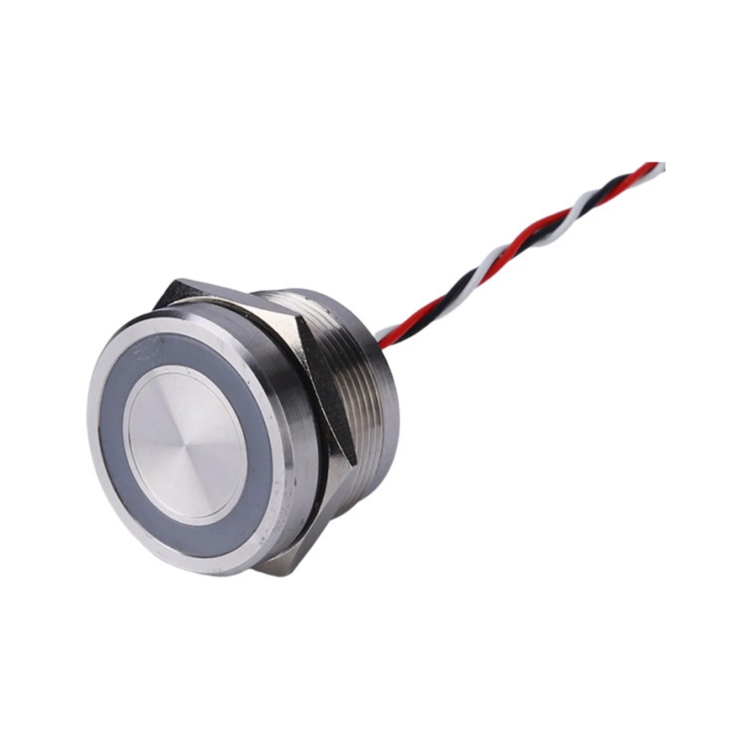 22/25mm/30mm Waterproof IP68  Latching Momentary Touch Push Button Switch Ring LED Lighted  Metal Piezo Switch