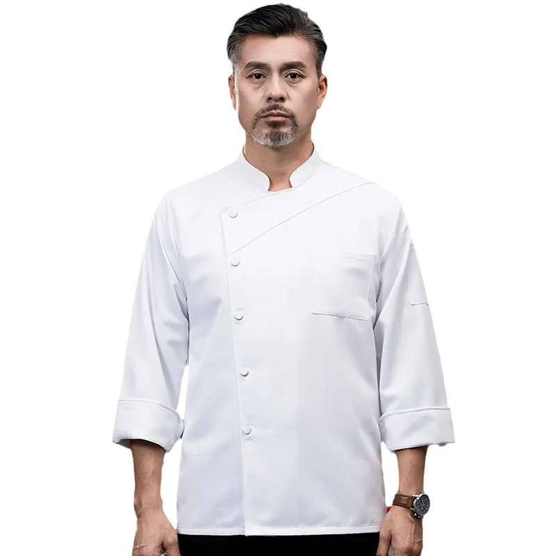 Restaurant Chef Overalls Long-Sleeved Men's Autumn and Winter Clothing Restaurant Catering Kitchen Work Clothes Clothing Chef Un