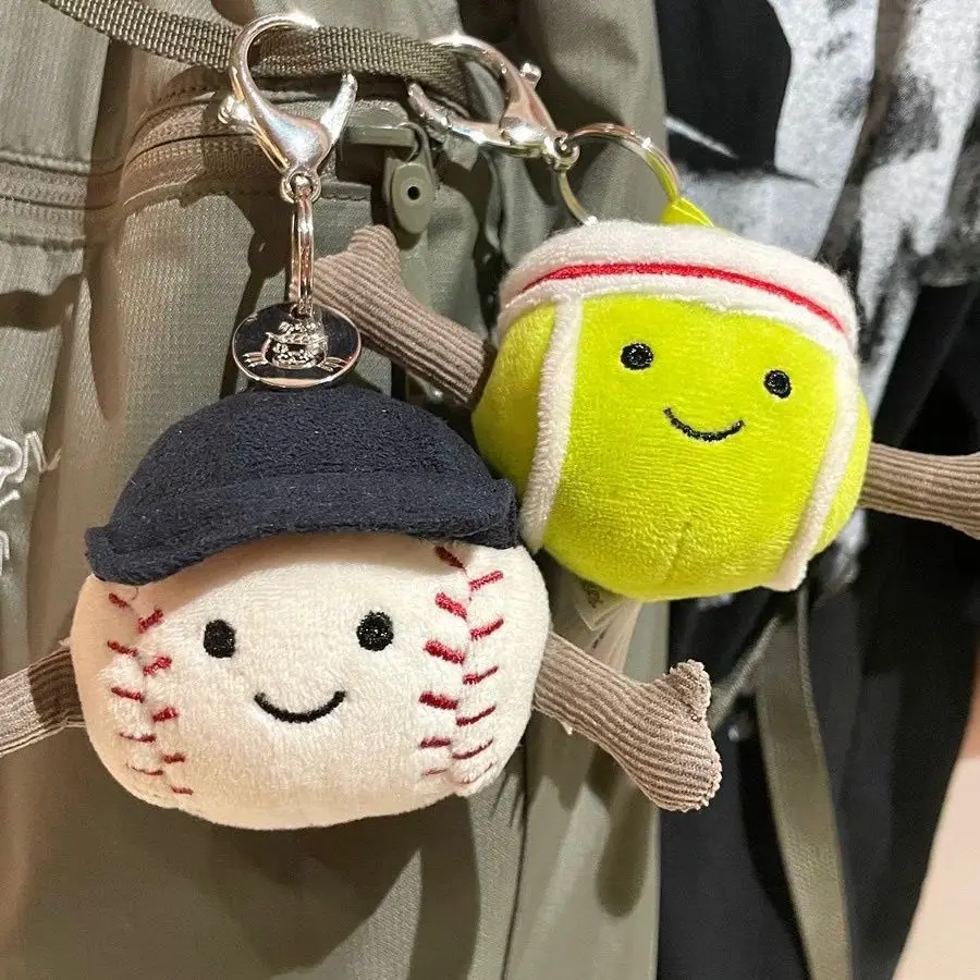 In Stock Limited Edition Jelly Cat Fun Sports Baseball Tennis Bag Hanging Decoration Doll Doll Keychain Gift For Boyfriend