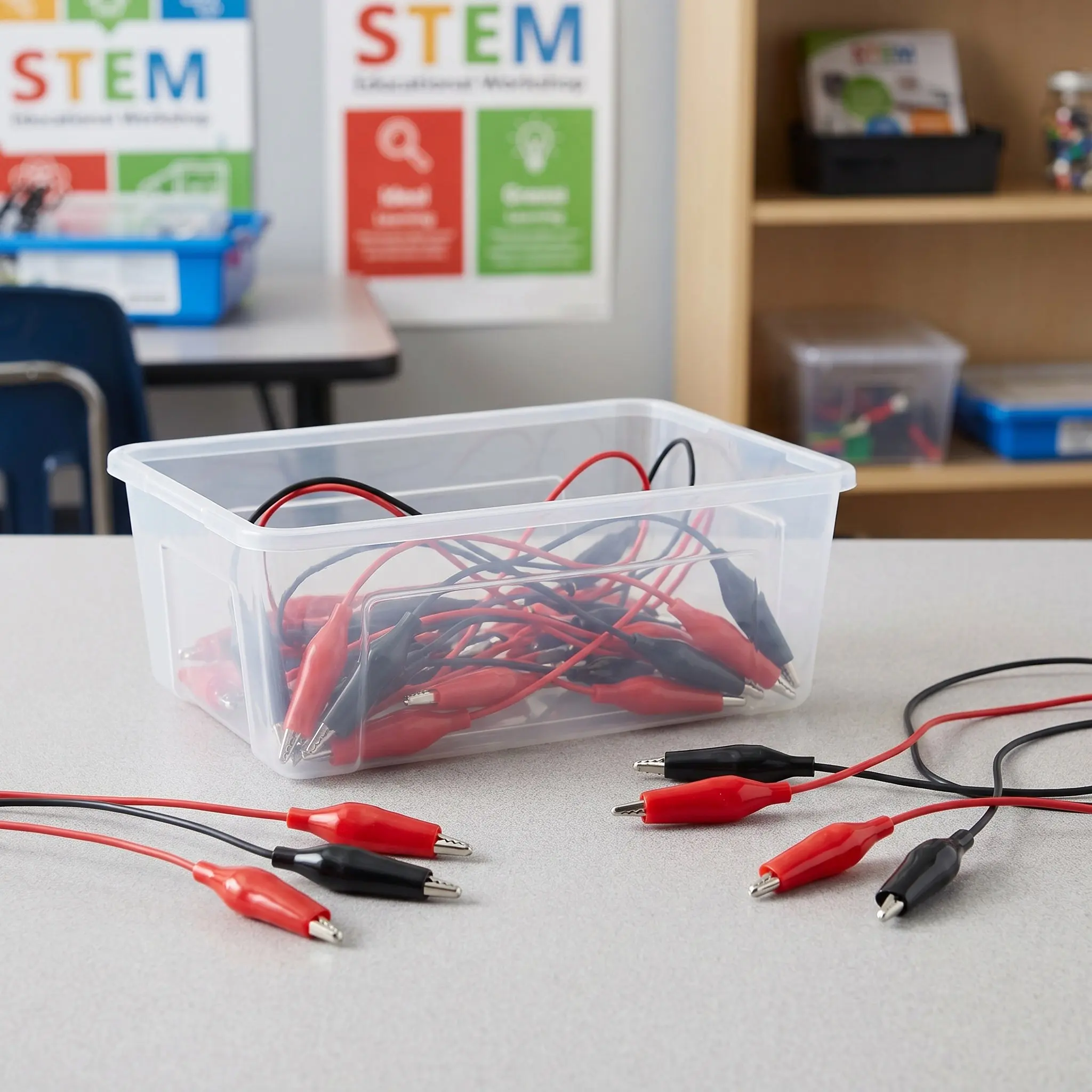 Double Ended Alligator Clip Test Leads 20 Pack Insulated Electrical Wires for Circuit Connections