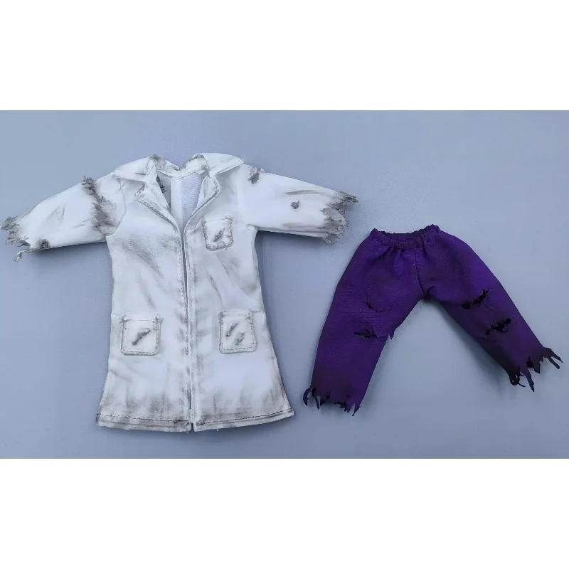 ฟิกเกอร์แอคชั่นสัตว์เลื้อยคลานอนิเมะ งานแฮนด์เมด สเกล 1/12 เสื้อคลุมสีขาวขาดๆ กางเกงขาสั้นสีม่วง ของเล่นเสริมสำหรับฟิกเกอร์ขนาด 6 นิ้ว ตกแต่ง DIY