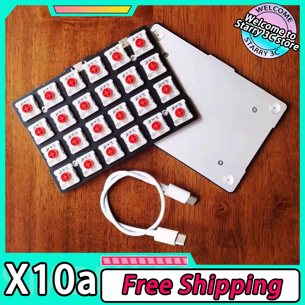 X10a Split-Tastatur, kabelgebunden, 48 Tasten, RGB-Low-Profile-Schalter, unterstützt QMK VIAL Split-Tastatur, individuelles ergonomisches PC-Gamer-Zubehör