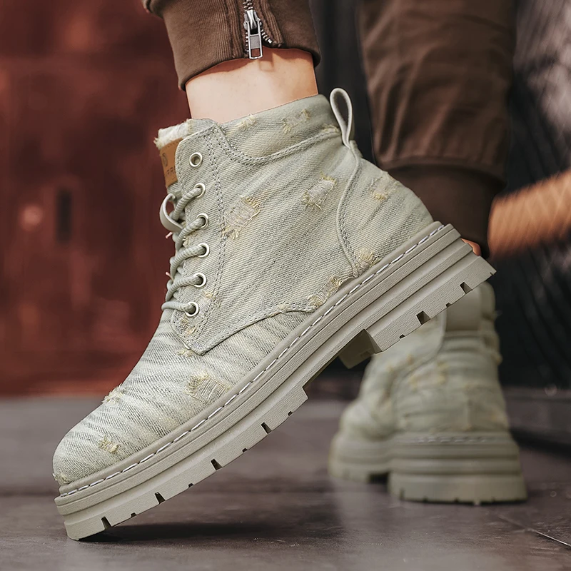 Motorrads chuhe Männer Mode High-Top-Schuhe klobige Stiefeletten für Männer lässige Outdoor-Turnschuhe Männer Punk britischen Stil Herren stiefel