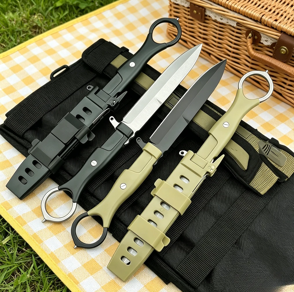 Premium Full Tang Fixed Blade EDC Knife, Non‑Slip Nylon Fiber Handle, High Hardness Outdoor Camping Hiking Survival Tool