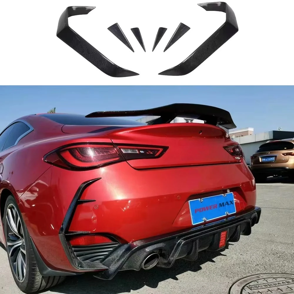 New Carbon Fiber Rear Canards Upgrade Perfect Fit for Infiniti Q60 2-Doors Condition New