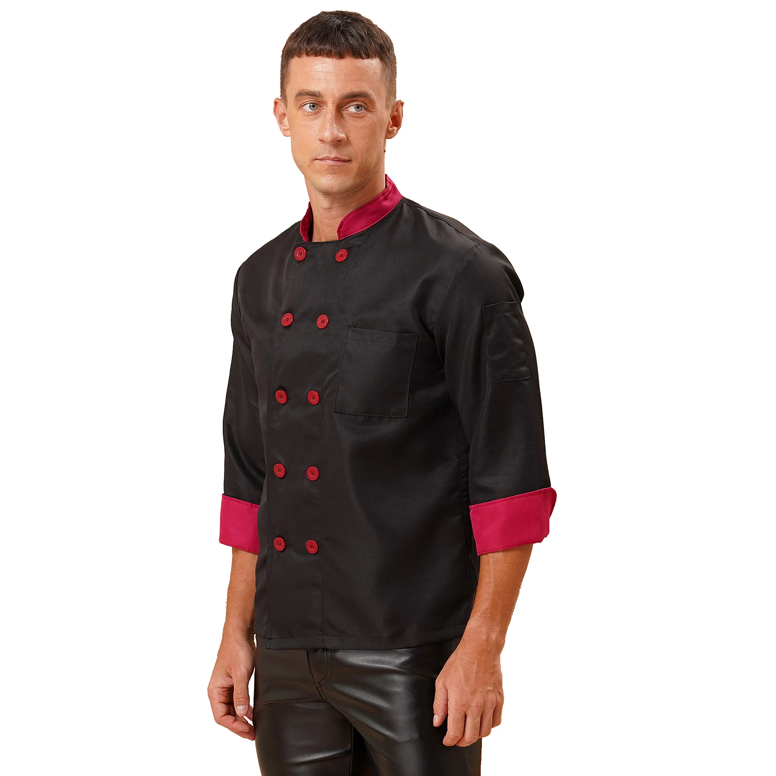 Heren Dames Unisex Chef-Shirt Volwassenen Keukenuniform Cook Jasje Hotel Restaurant Kantine Ober Kostuum Met Zakken