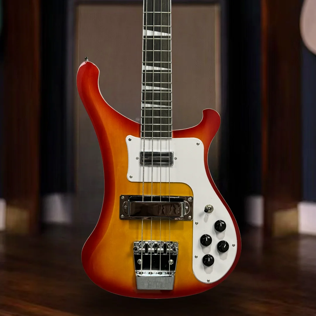 

Ricke 4003 Backer Bass Guitar Sunrise Sunflower Color Chrome Hardware High Quality 6 String Guitarra4