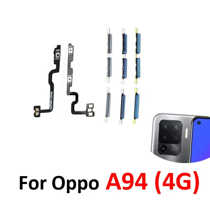For Oppo A94 4G CPH2203 Phone Power Volume Button On Off Control External Key Internal Flex Cable Replacement Repair Parts