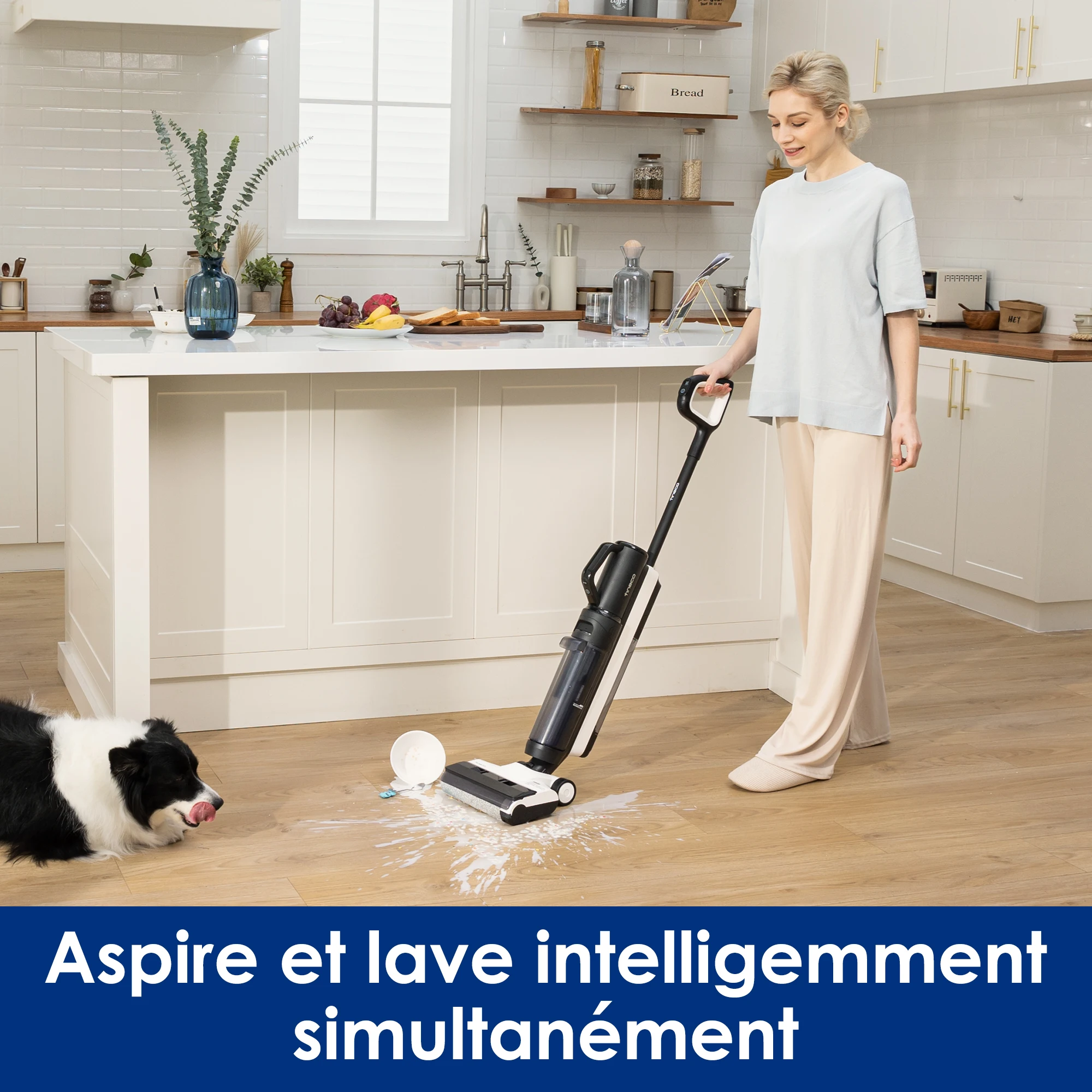 Activités à durée limitéeTineco Floor One S5 Combo Laveur de sol intelligent sans fil pour la maison, balai vertical, aspirateur sans fil pour le