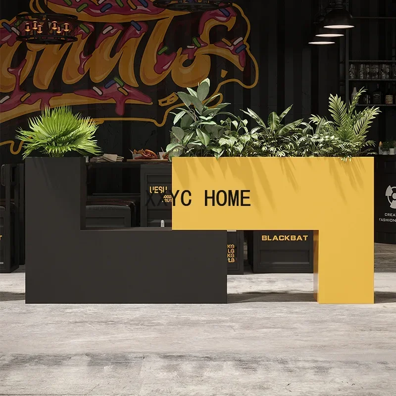 Industrial Style Flower Box Flower Bed Combination Iron Flower Stand Sales Department Commercial Street Office Building