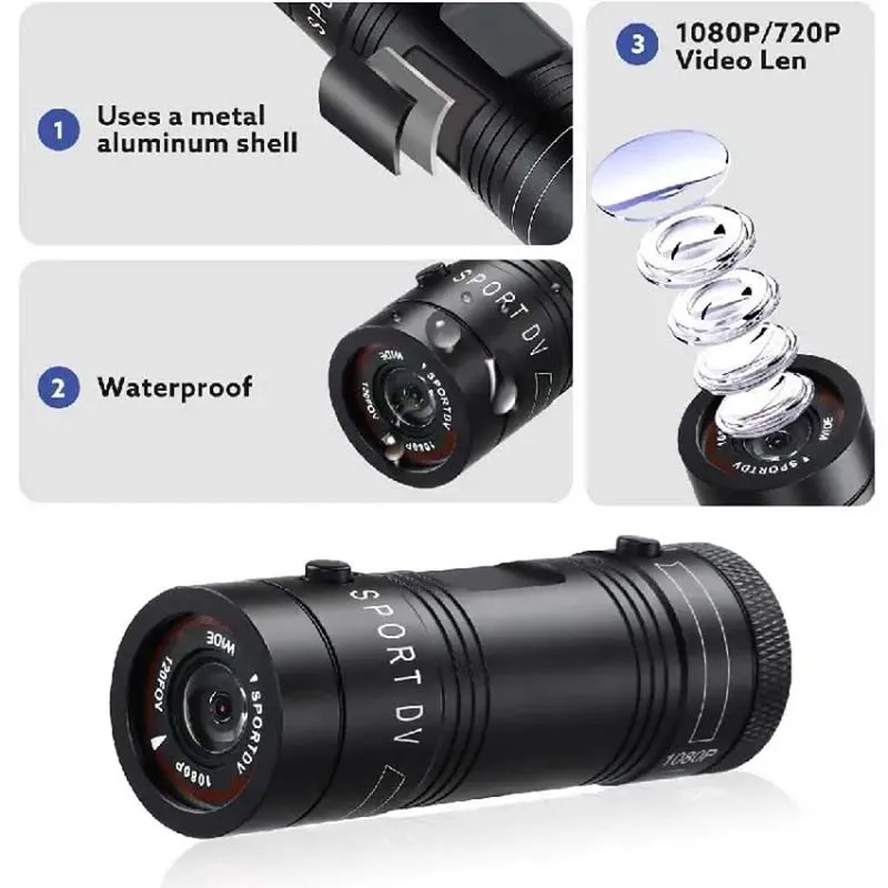 Cámara de acción F9 Full HD 1080P para casco y moto, DVR - imagen 4