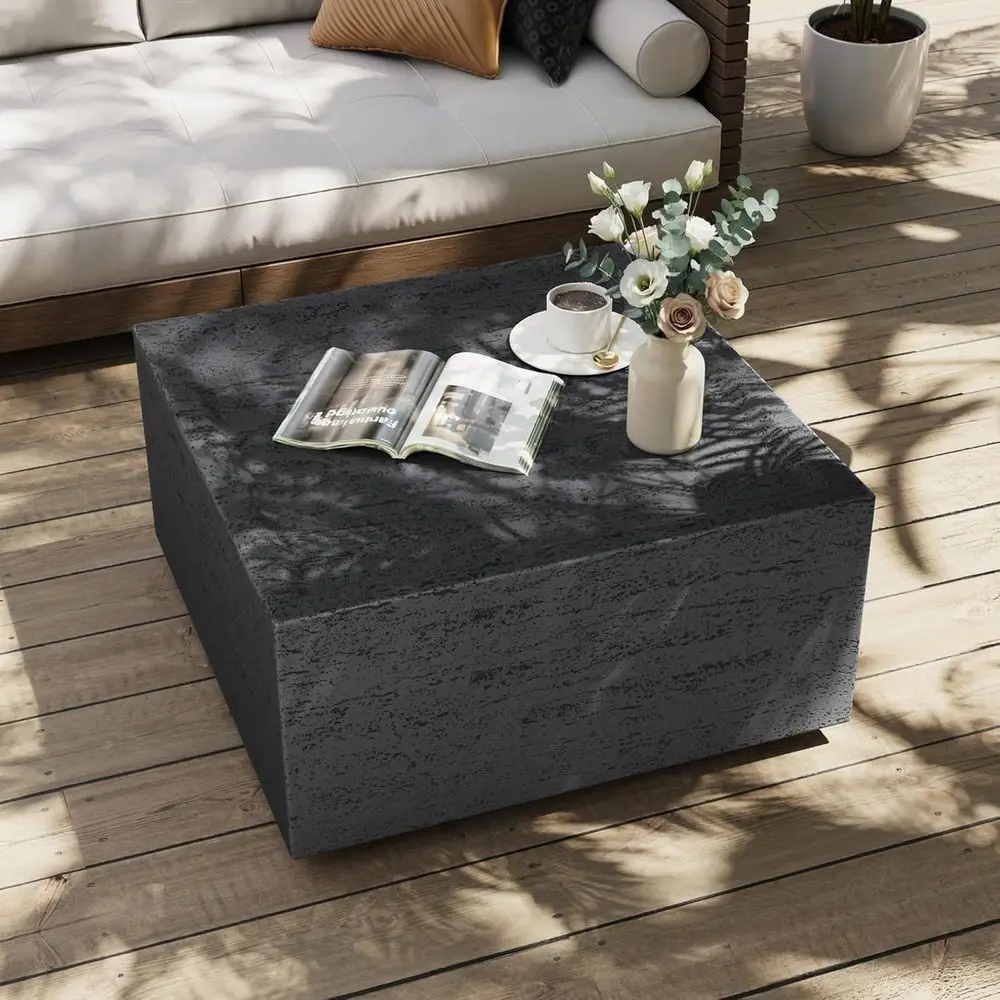 24 Minimalist Hollow Concrete Patio Table, Ideal for Outdoor Living Spaces in Light Gray