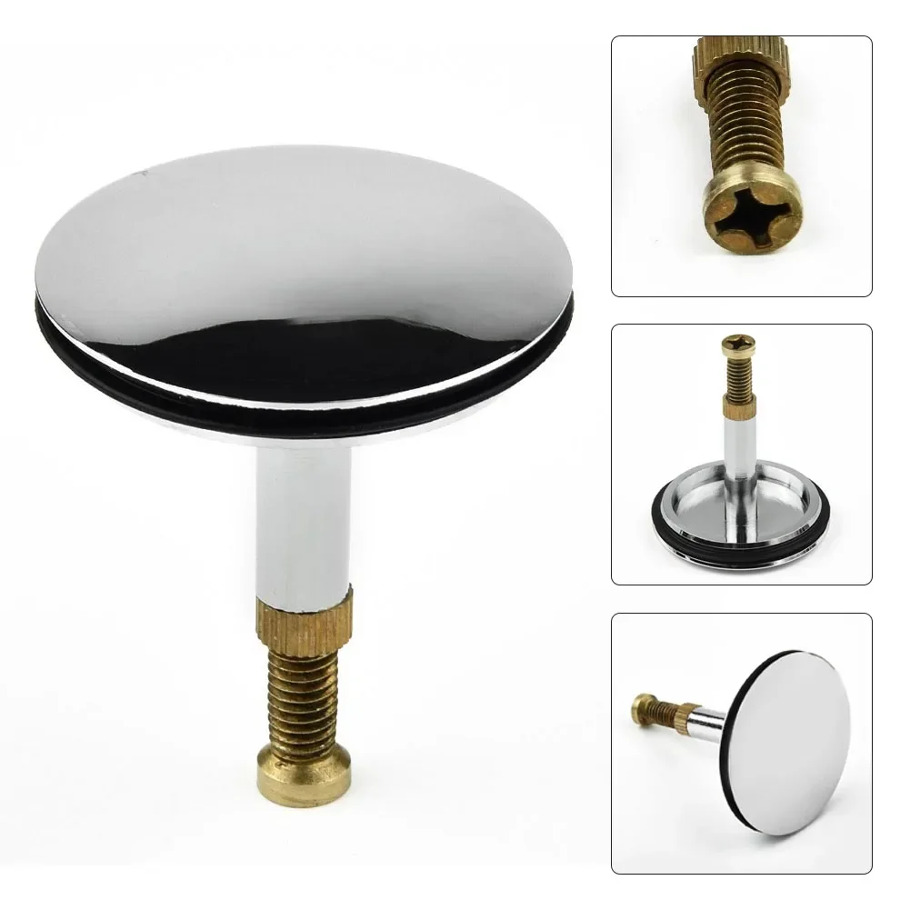 Sink Sink Waste Plug Stopper Tool Bathroom Bathtub Copper Drain Plug Silver 43mm Waste Accessories Bath Pop-Up
