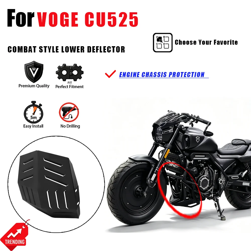 Para VOGE CU525: Protector Inferior de Motor, Carenado de Protección, Spoiler Estilo Combate, Accesorios de Moto, Protección de Motor, Piezas de Quilla