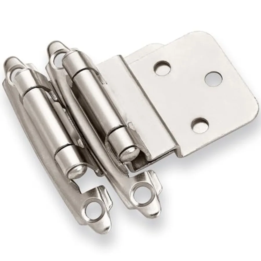 

3/8" Inset Cabinet Hinges 25 Pair -50 Pcs Offset Self Closing Cabinet Hinges for Kitchen Cabinets Satin w/Silicon Bumpers and U