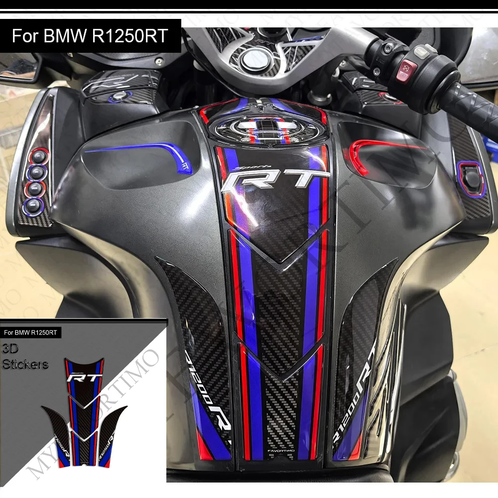 

Motorcycle Protector Tank Pad Grips Kit Knee 3D Stickers Decals Fairing Fender For BMW R1250RT R1250RT 2021 2022 2023 2024 2025