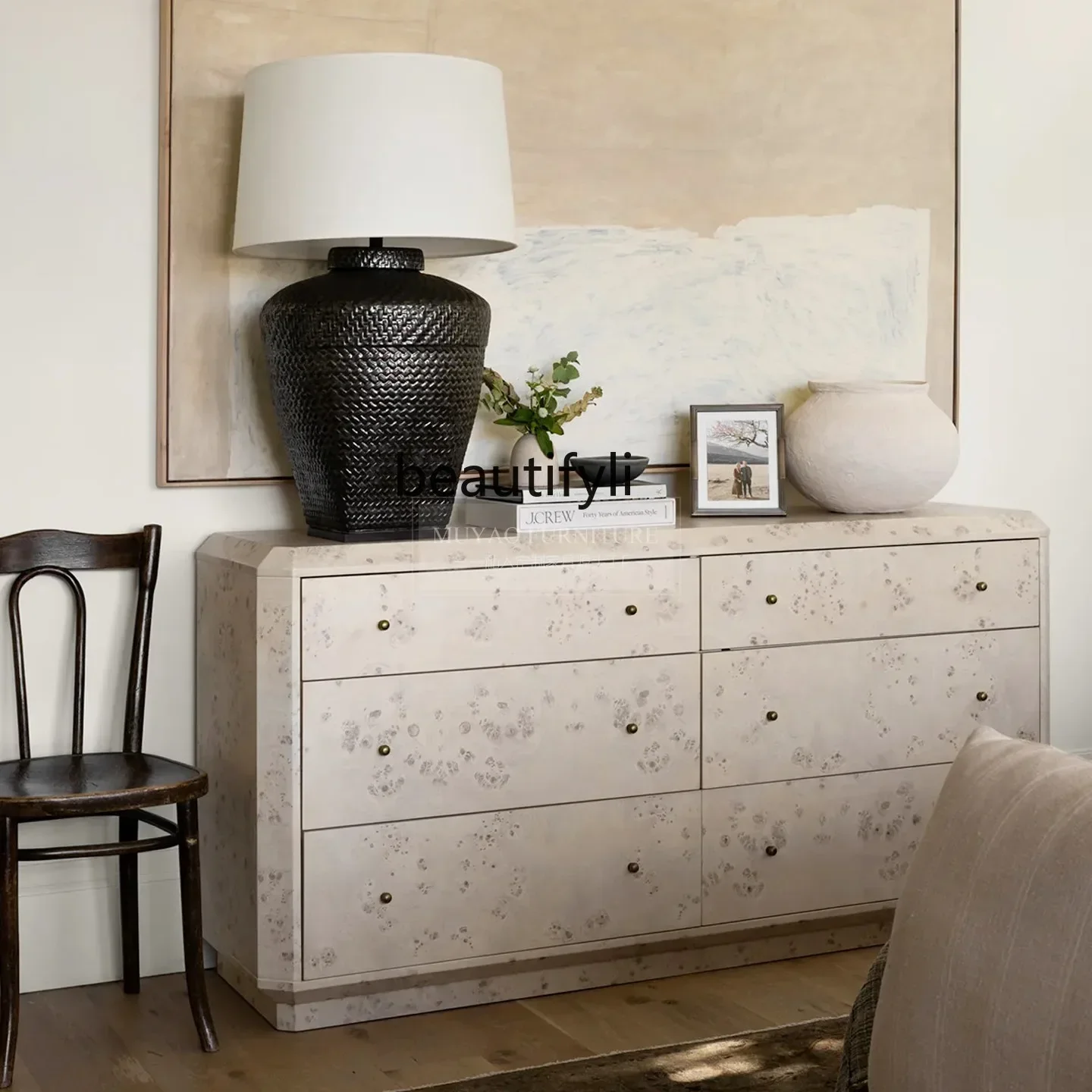 

ss K178 ss25 American retro six-chest cabinet multi-functional bedside drawer cabinet decorative cabinet against the wall