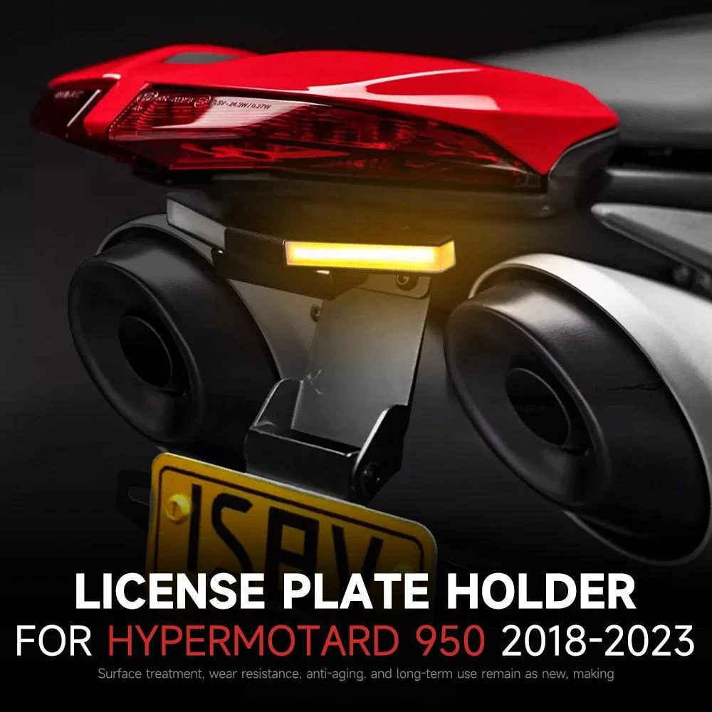 

New Motorcycle license plate holder integrated with turn signal integrated Short tail FOR HYPERMOTARD 950 2018-2023