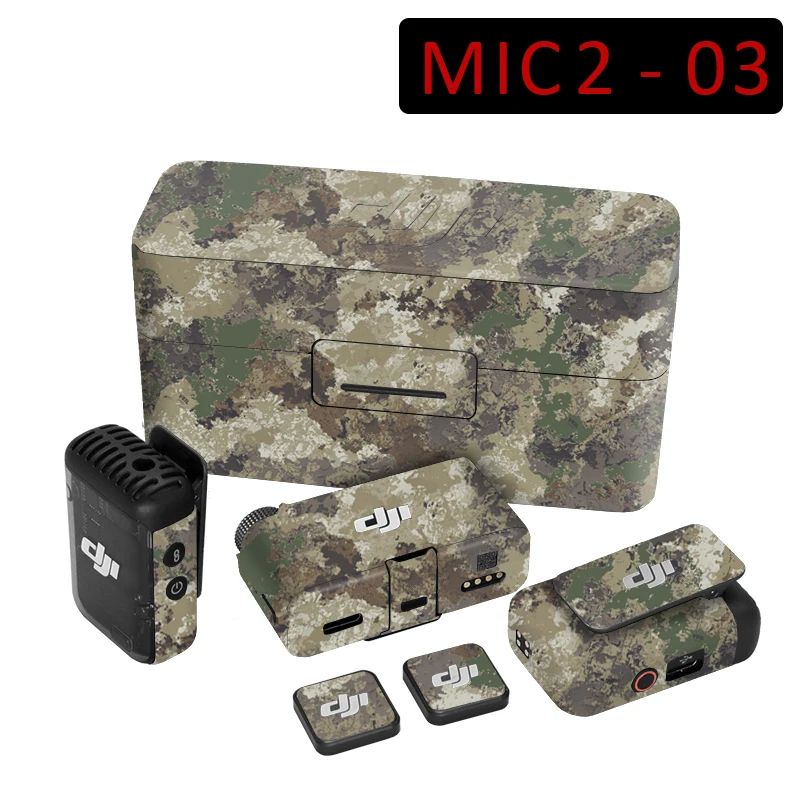 Juego completo de calcomanías para micrófono inalámbrico, película protectora impermeable antiarañazos, capa de micrófono, cobertura completa para DJI Mic2