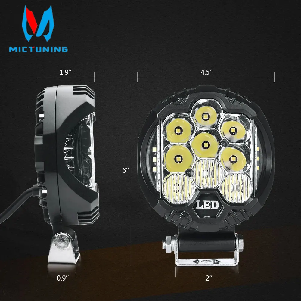 MICTUNING Side Shooter LED Pods 2 Pcs 58W 4000LM Off Road Spot Flood Combo Driving Fog Lamp | LED Work Light for off-road Truck