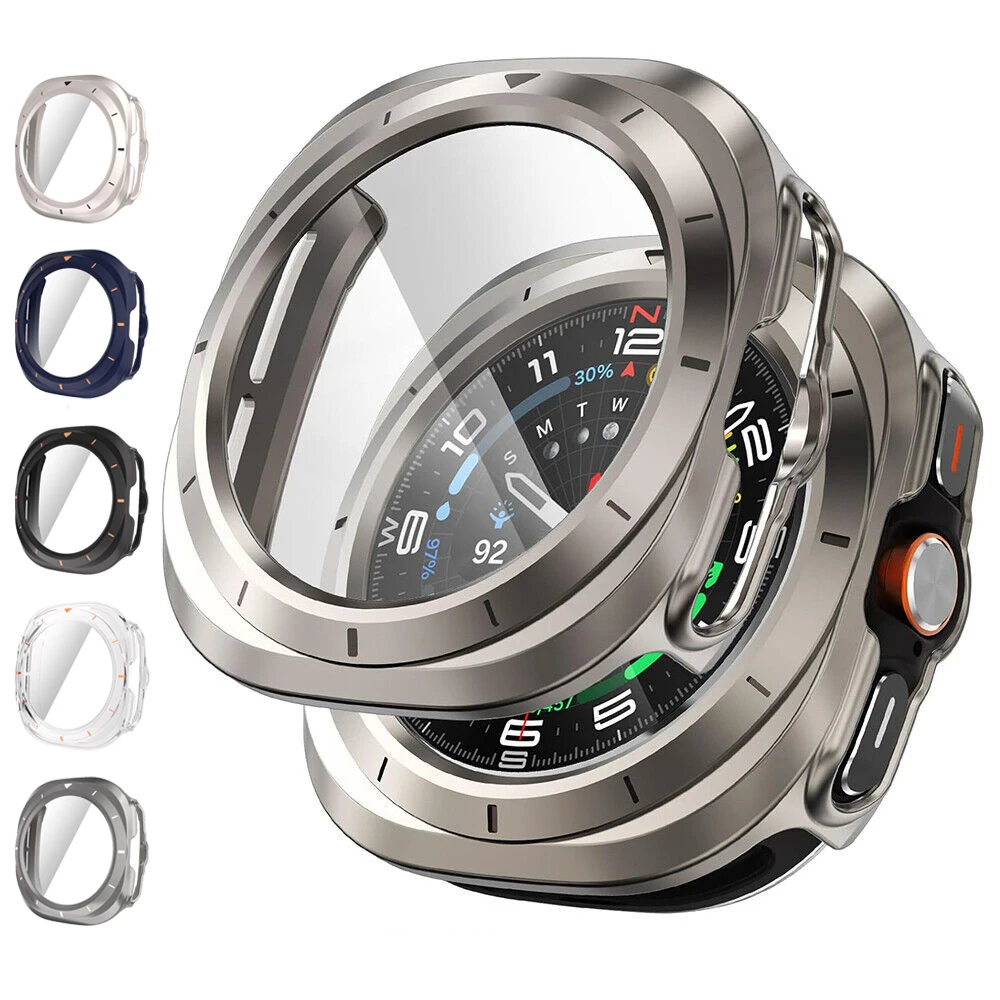 Custodia in vetro temperato per Samsung Galaxy Watch custodia protettiva per schermo rigido Ultra 47mm per Galaxy Watch 7 Ultra accessori per paraurti