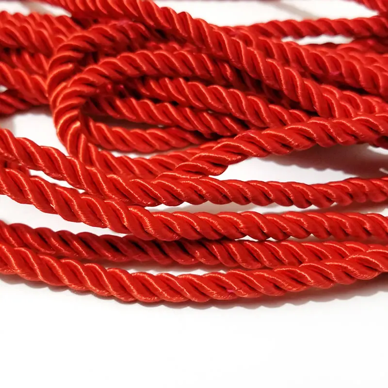5 Meters Thickness 5MM Satin Polyester Cords Three Strands of Rope Diy Jewelry Making Findings Accessories