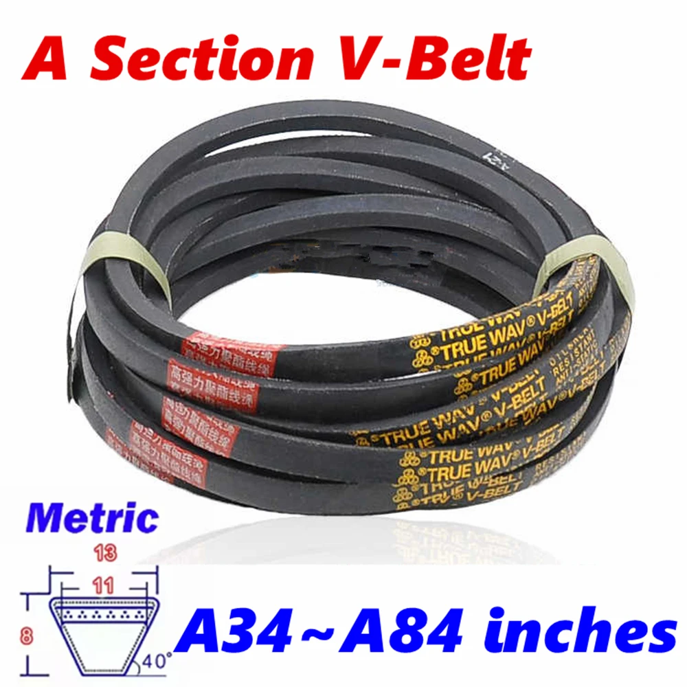 A‑Section Inch Size V‑Belt Industrial Mechanical Transmission Belt Multiple Models A34‑A84 Rubber Triangle Drive Belt