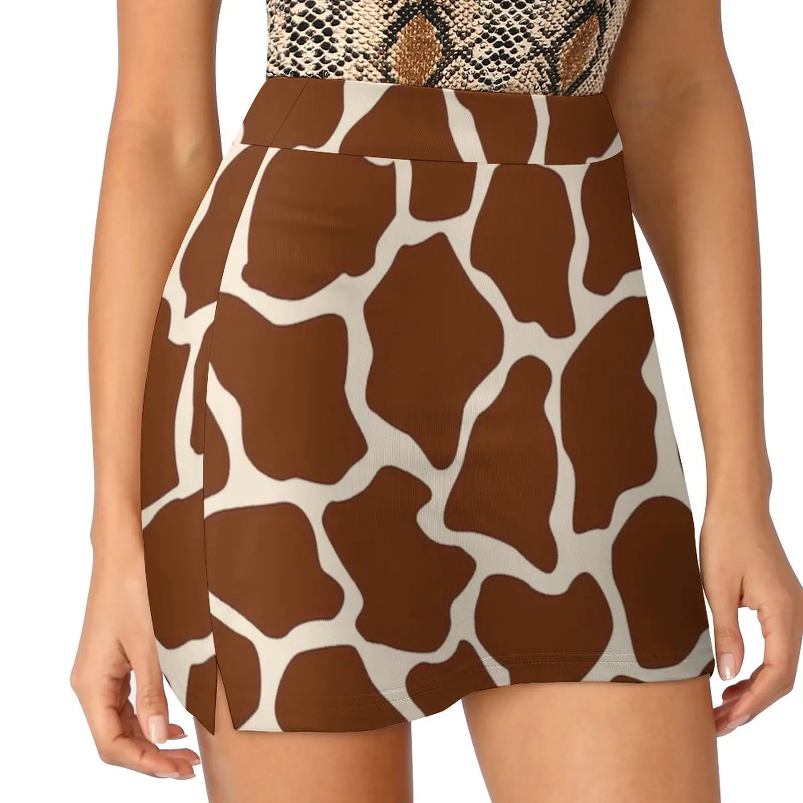 Giraffe Animal Print Africa And Safari Style Skirts Woman Fashion 2022 Pant Skirt Mini Skirts Office Short Skirt Giraffe Animal
