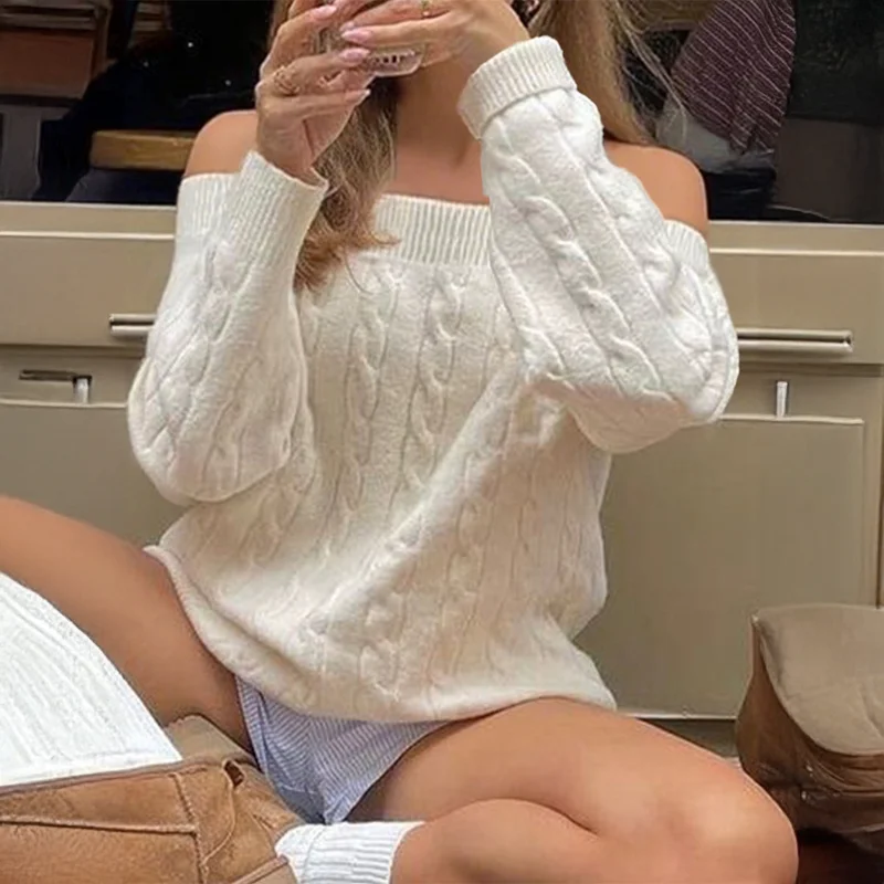 سترة غير رسمية للتنقل بلون سادة وأكمام طويلة سترة صوفية ملابس نسائية لخريف وشتاء 2025