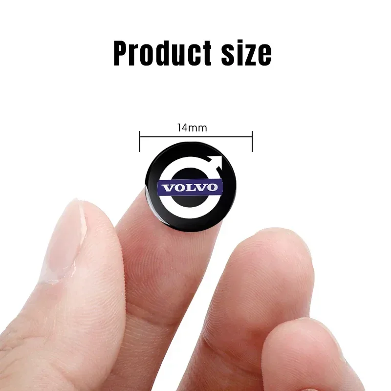 3/5/10pcs 14mm Car Key Sticker Emblem Logo For Volvo T6 S40 S60 S90 XC40 XC60 XC90 V40 V50 V60 V90 T5 AWD C30 C70 S80 V70 XC70