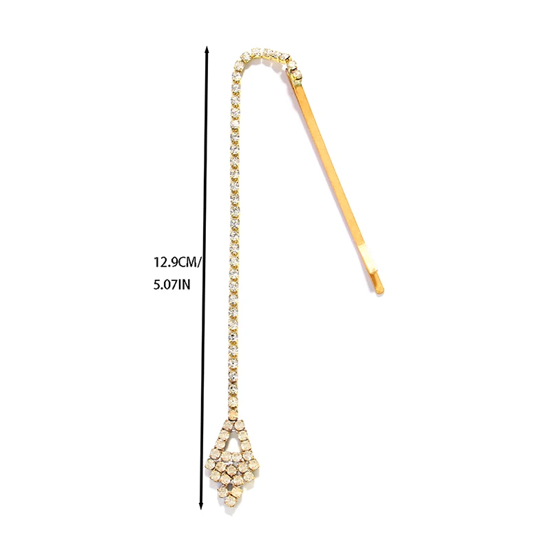 Geometrische Zirkon-Stirnkette für Frauen Indischer Hochzeitsschmuck Strass-Stirnband Haaraccessoires Haarkette – Detail 6