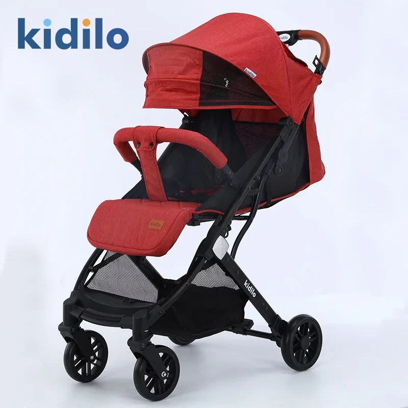 Kidilo Baby Stroller Lightweight Foldable High Landscape Newborn Baby Children Infants and Toddlers Push By Hand