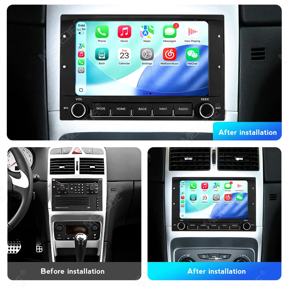 MEKEDE Car Radio For Peugeot 307 308 3008 Partner Citroen C3 Berlingo 2001-2014 Carplay GPS Car Stereo Central Multimedia Player