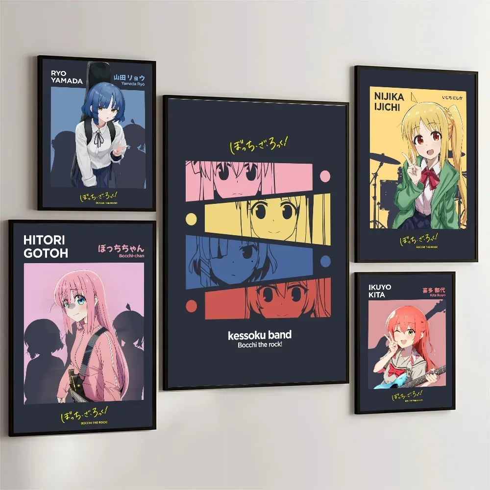 1PC BOCCHI THE ROCK Poster Movie Sticky Posters Retro Kraft Paper Sticker DIY Room Bar Cafe Aesthetic Art Wall Painting