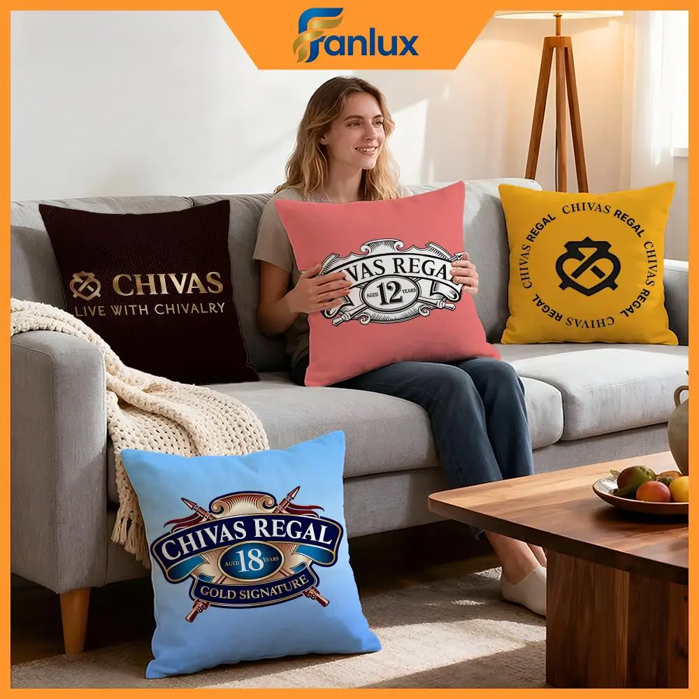 Funda de cojín Premium Chivas Regal, 4 piezas, fundas decorativas, funda de cojín suave para decoración de sofá, fundas de almohada de 40x40 y 45x45
