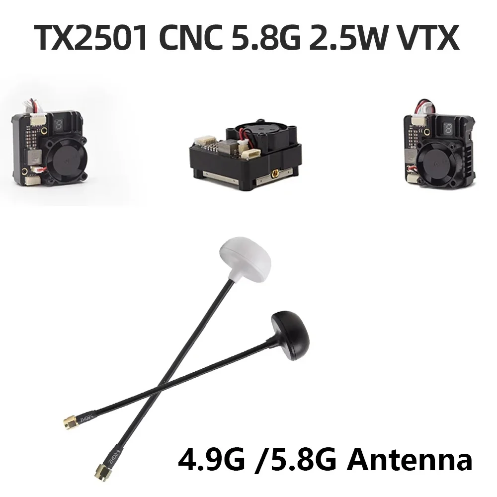 SKYZONE TX2501 5.8G FPV VTX Transmitter CNC Metal Shell 2.5W 56CH High Power Long Range Video Transmitter with Antenna