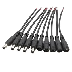 5.5x2.1mm 12V DC Power Male/Female Pigtail Cable Adapter 5.5*2.1mm Plug Jack Wire Connector for CCTV Camera 5050 3528 LED Strip